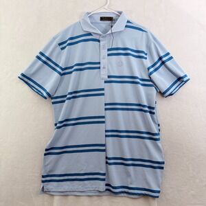 G/FORE Polo Shirt Mens XL Blue Stripe Golf Performance Sports